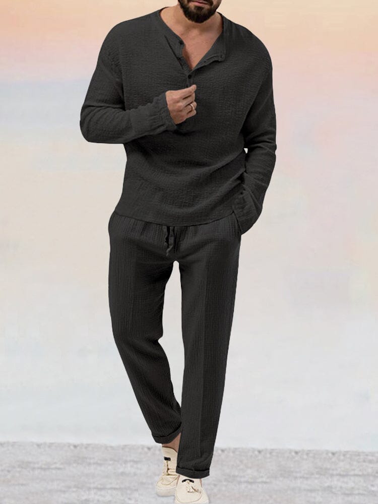 Men's Breathable 100% Linen Summer Set