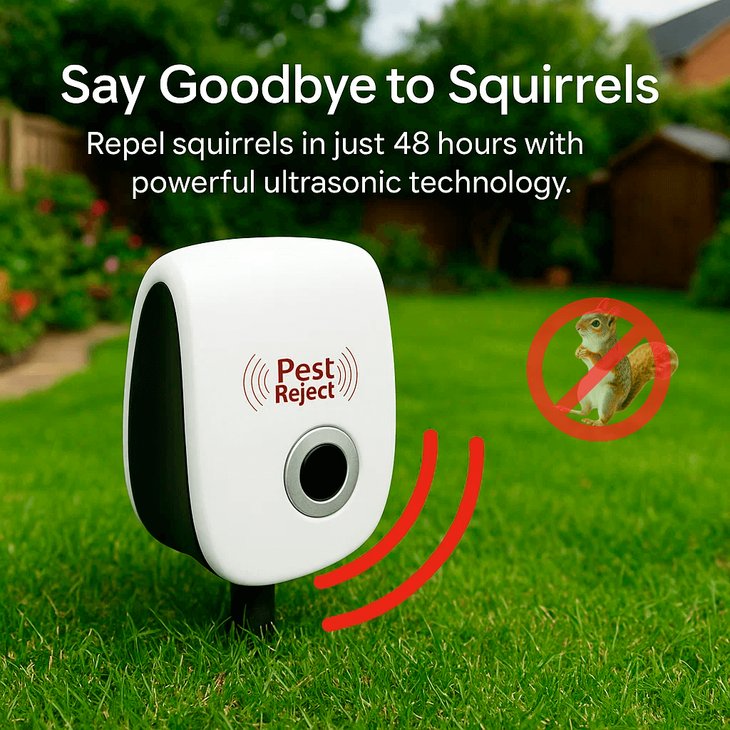 Ultrasonic Squirrel Deterrent Device for Gardens and Yards