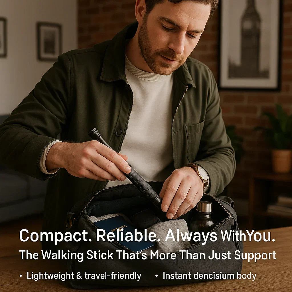 Automatic Self Defense Hiking Walking Stick with Anti-Slip Grip
