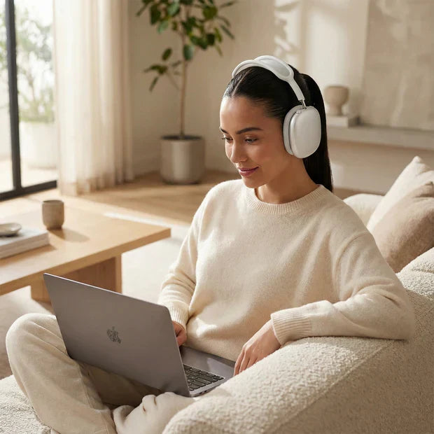 Over-Ear Bluetooth Noise Cancelling Headphones with Soft Memory Foam Cushions