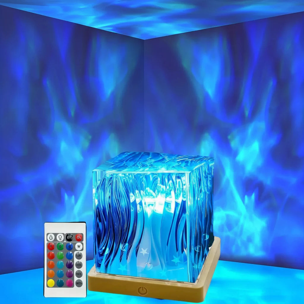 16 Color RGB Aurora Crystal LED Projector with Remote Control