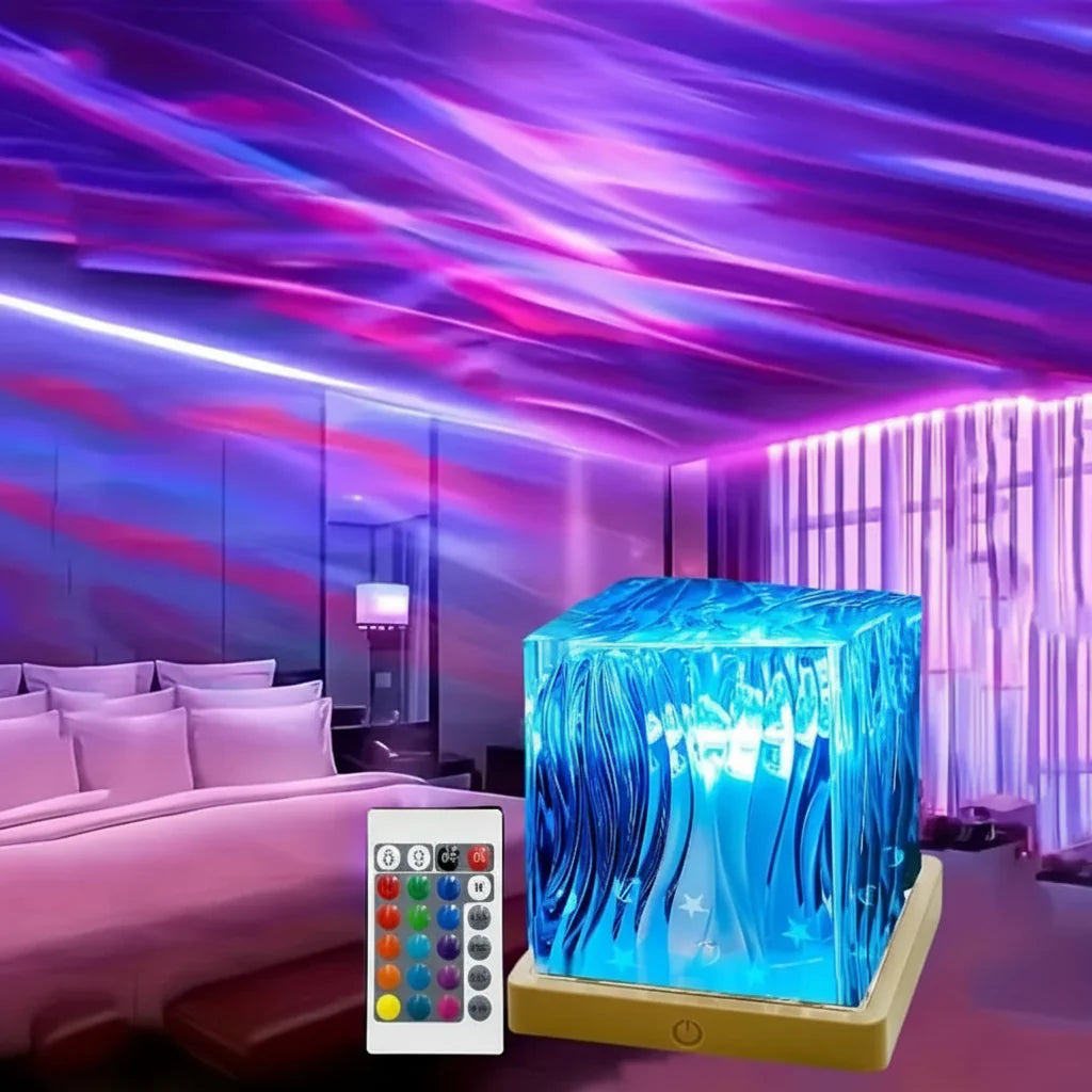 16 Color RGB Aurora Crystal LED Projector with Remote Control