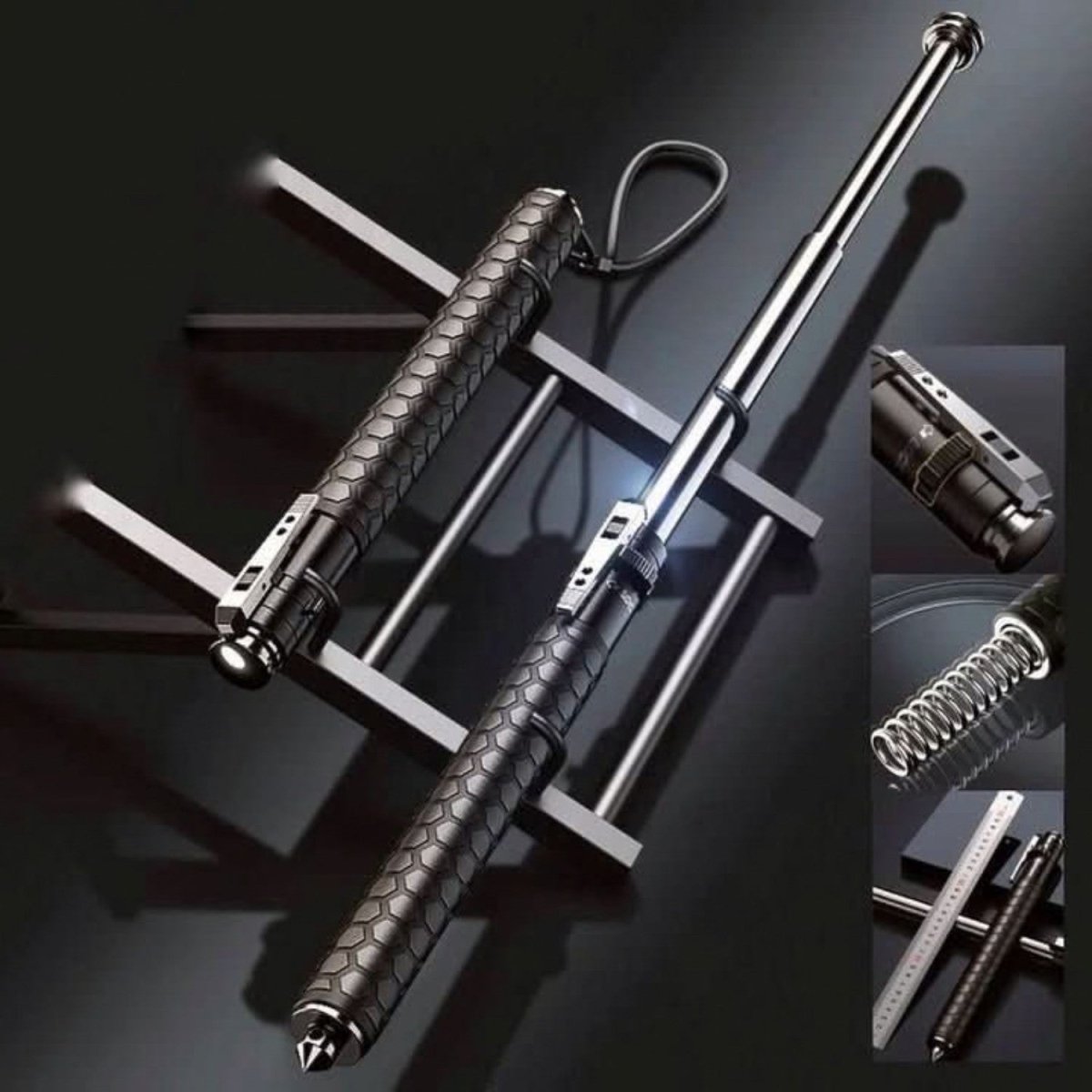 Telescopic Self Defense Walking Stick with Instant Deployment