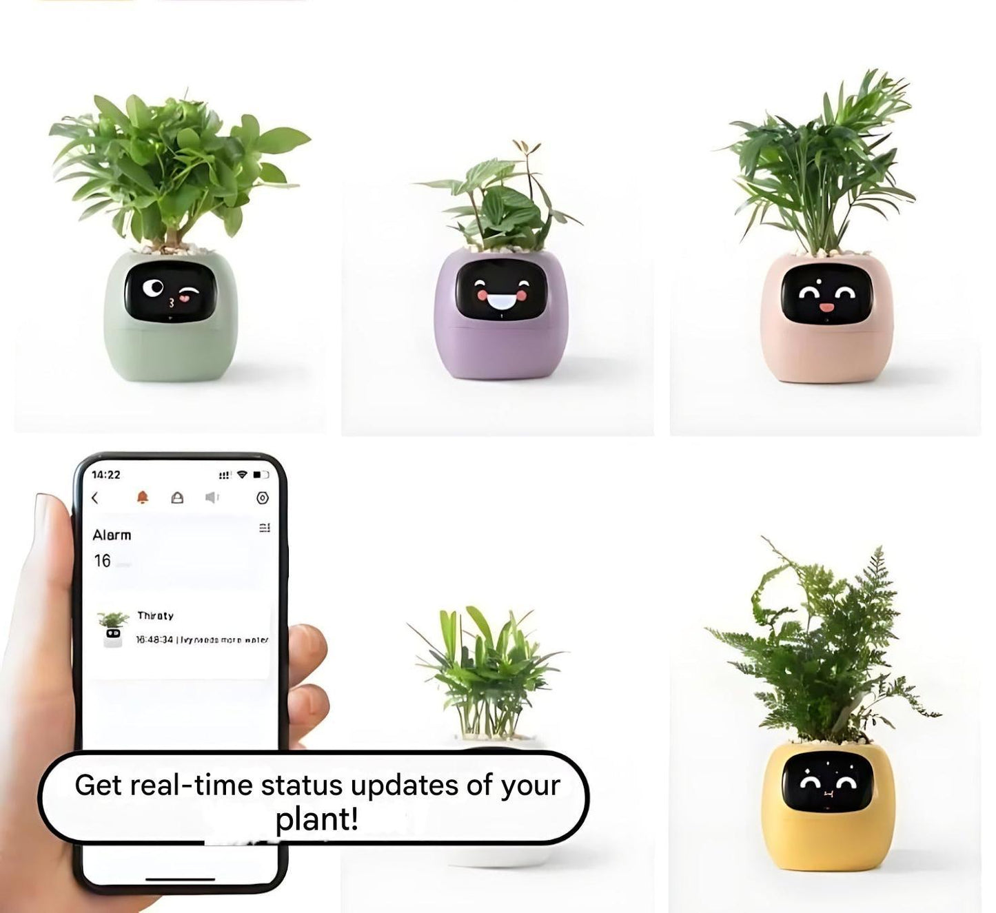 Automatic Smart Flower Pot with App Integration and Emojis