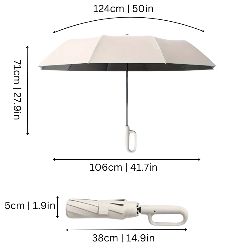 Automatic Hook Umbrella with UV Protection and Quick-Dry Teflon Coating