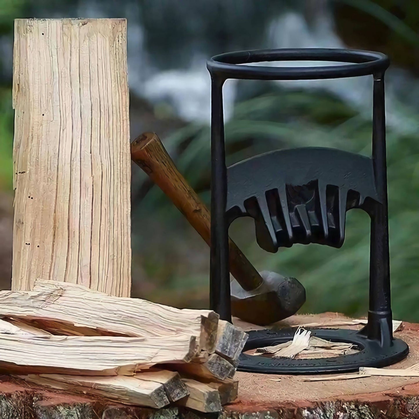 Compact Cast Iron Log Splitter for Safe Home Use