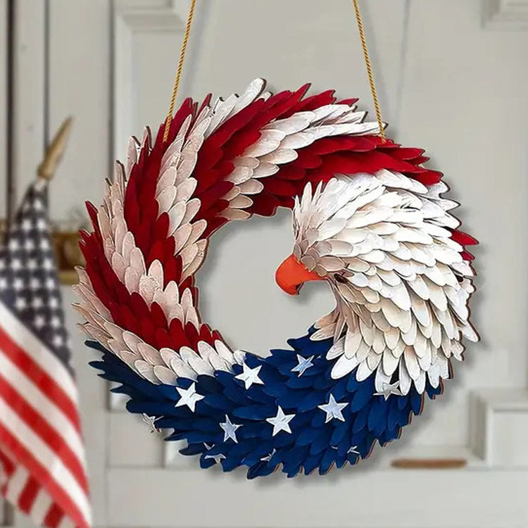 Patriotic Wooden Door Sign for Fourth of July Decor