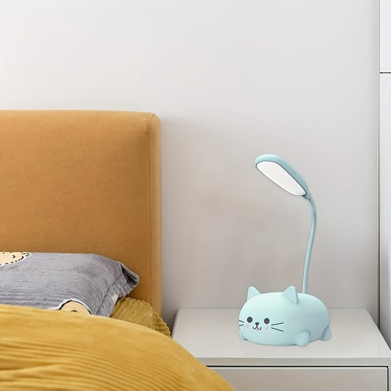 Adjustable USB Rechargeable Cartoon Cat LED Desk Lamp