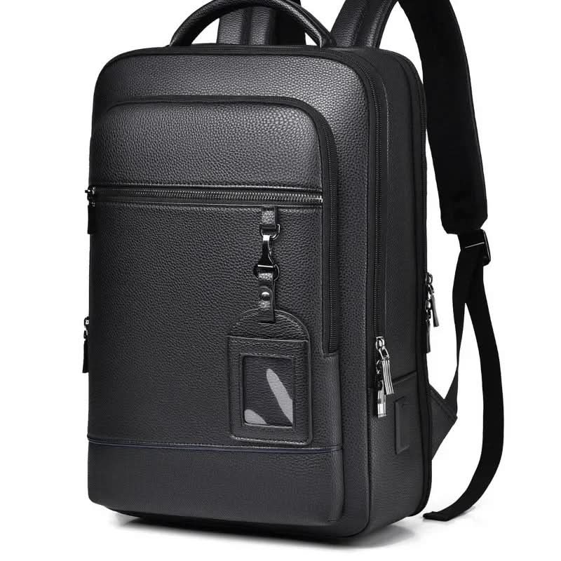 Smart PU Leather USB Backpack for Laptops up to 15.6 Inches