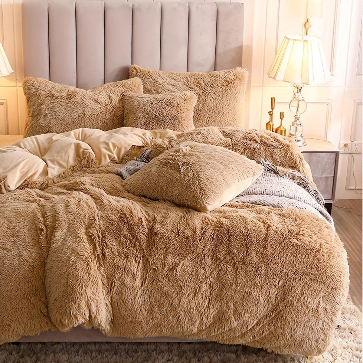 Ultra Soft Plush Duvet Cover Set with Zipper Closure