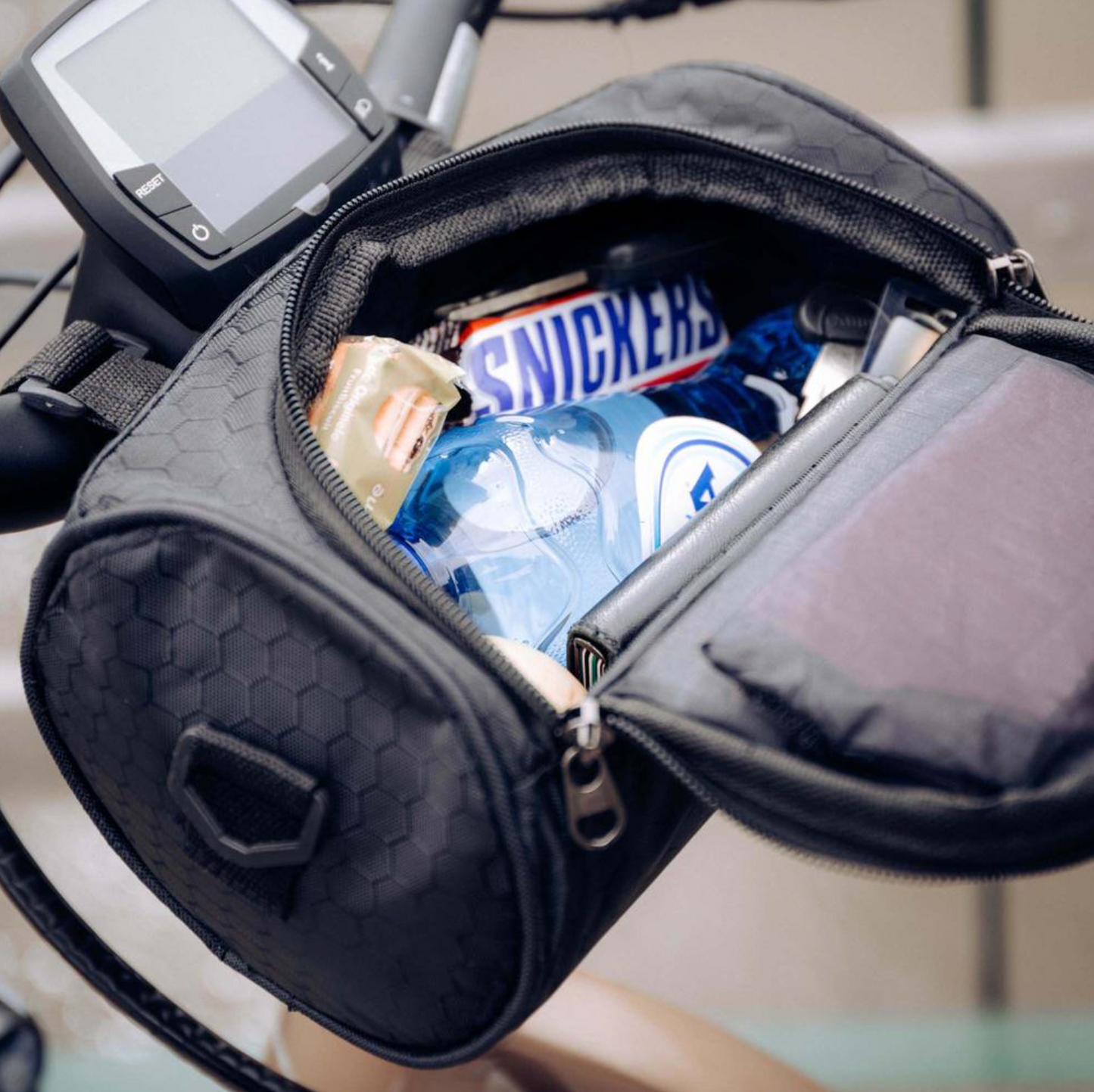 Water-Resistant Bicycle Handlebar Bag with Smartphone Holder