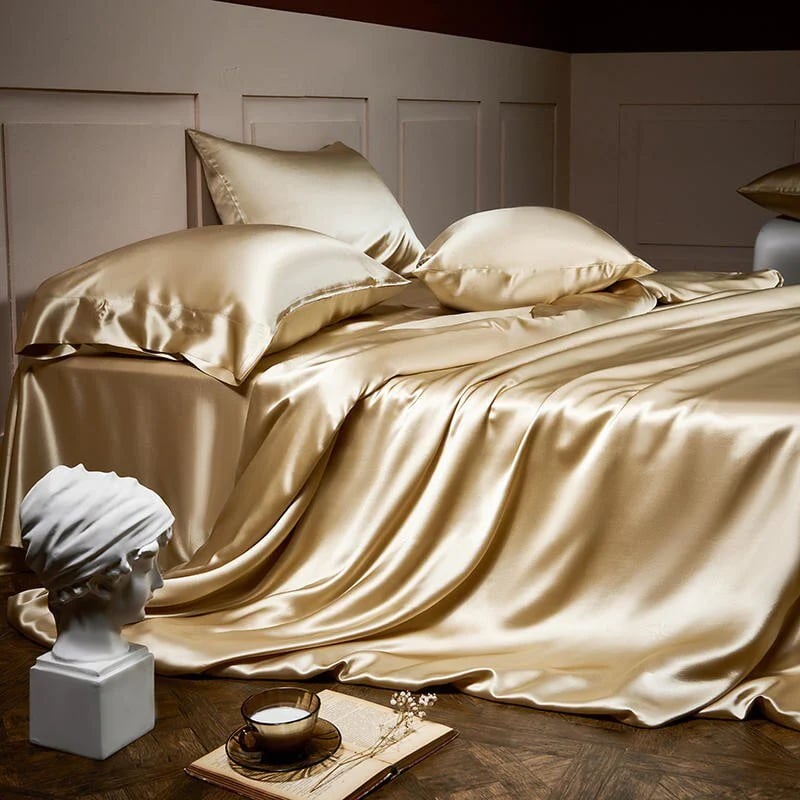 Pure Mulberry Silk Bedding Set - 25 Momme Luxury 4 Piece