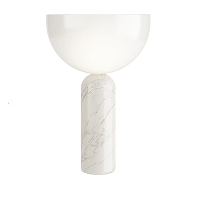 Marble Table Lamp with Gold Accents - Elegant White Marble Design