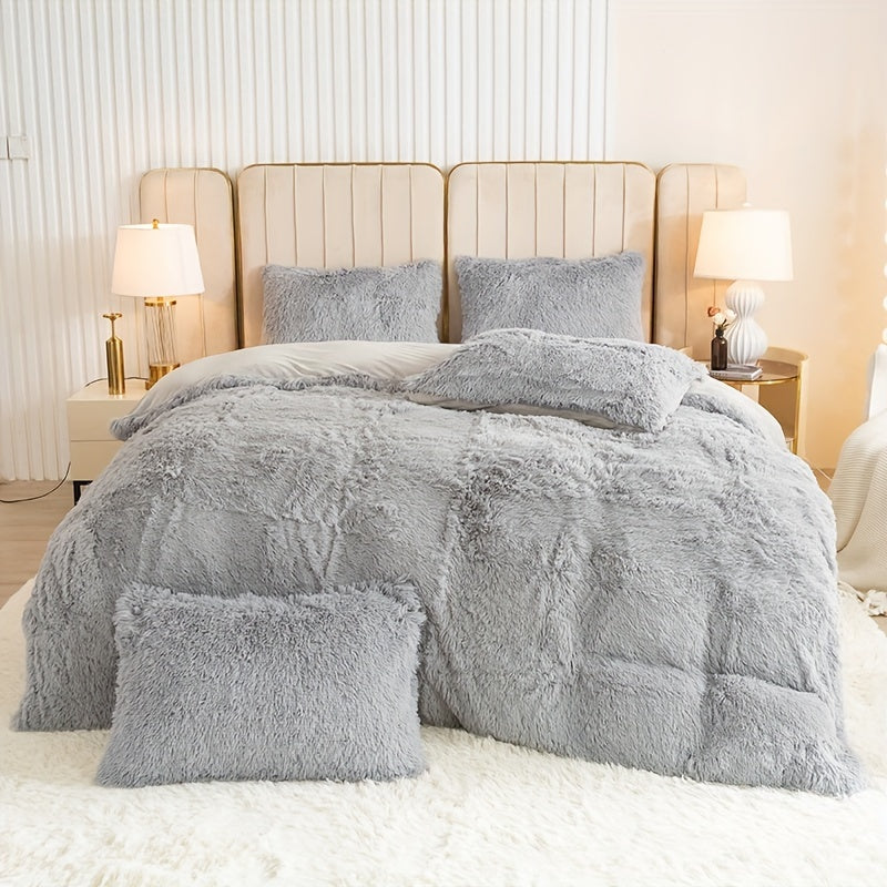 Ultra Soft Plush Duvet Cover Set with Zipper Closure