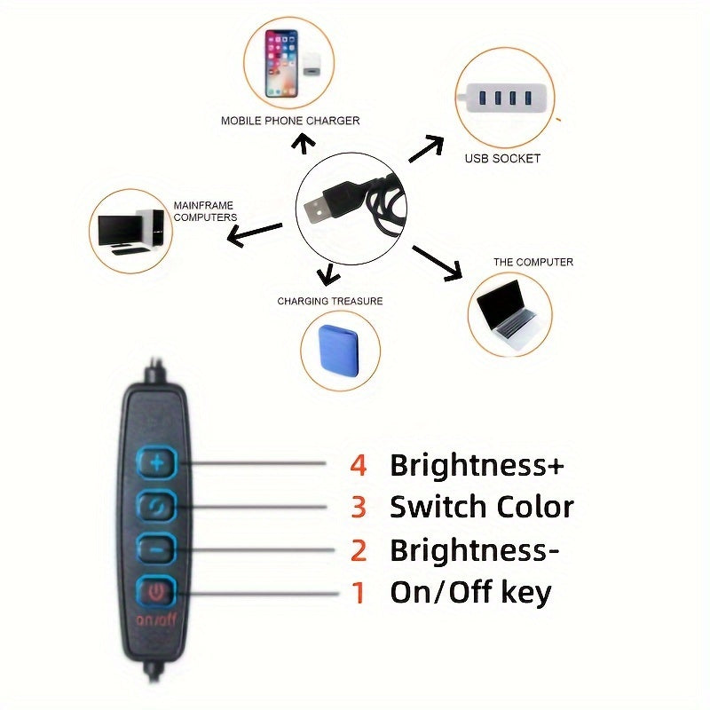 Dimmable USB Table Lamp with Adjustable Color Modes