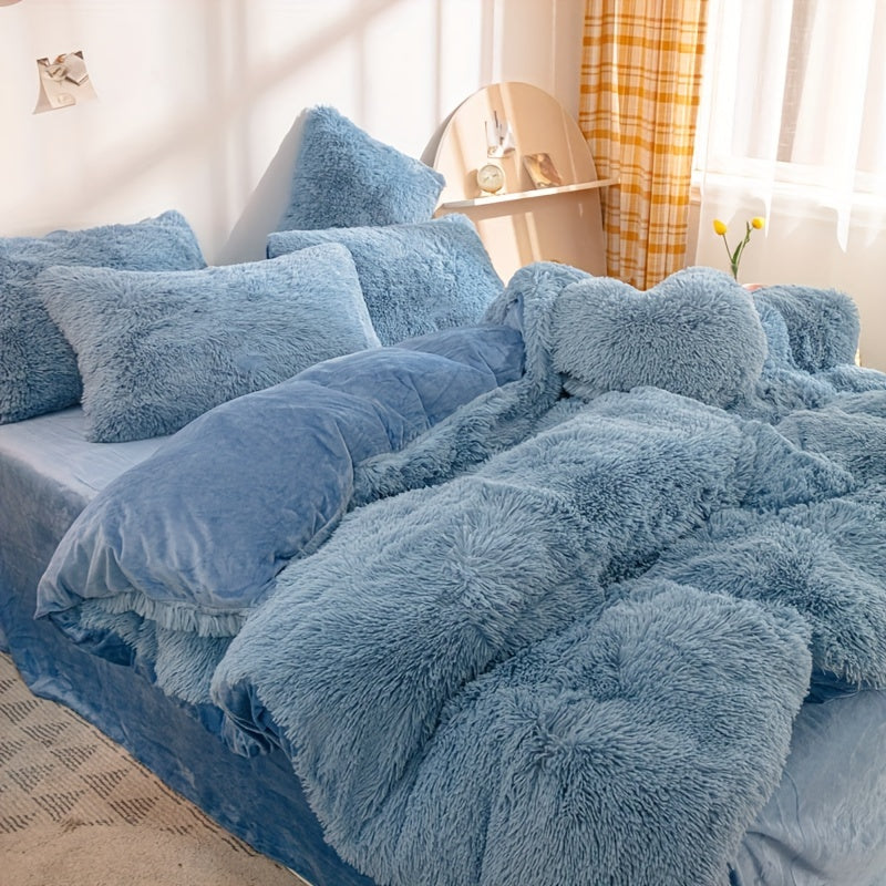 Ultra Soft Plush Duvet Cover Set with Zipper Closure