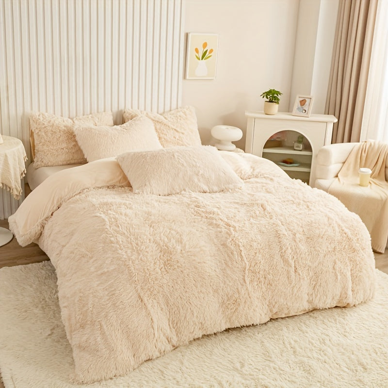 Ultra Soft Plush Duvet Cover Set with Zipper Closure