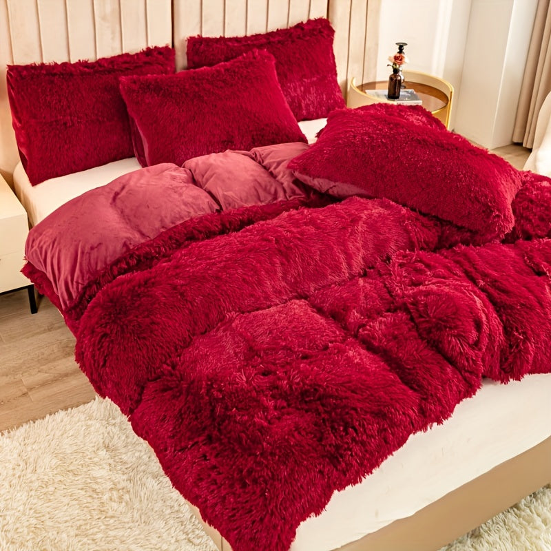 Ultra Soft Plush Duvet Cover Set with Zipper Closure