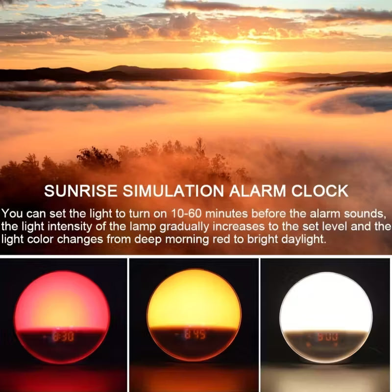 Smart Sunrise Alarm Clock with App Control and FM Radio