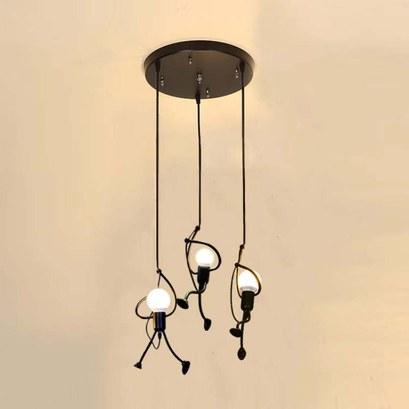 Retro Iron Man Pendant Light with Adjustable Length