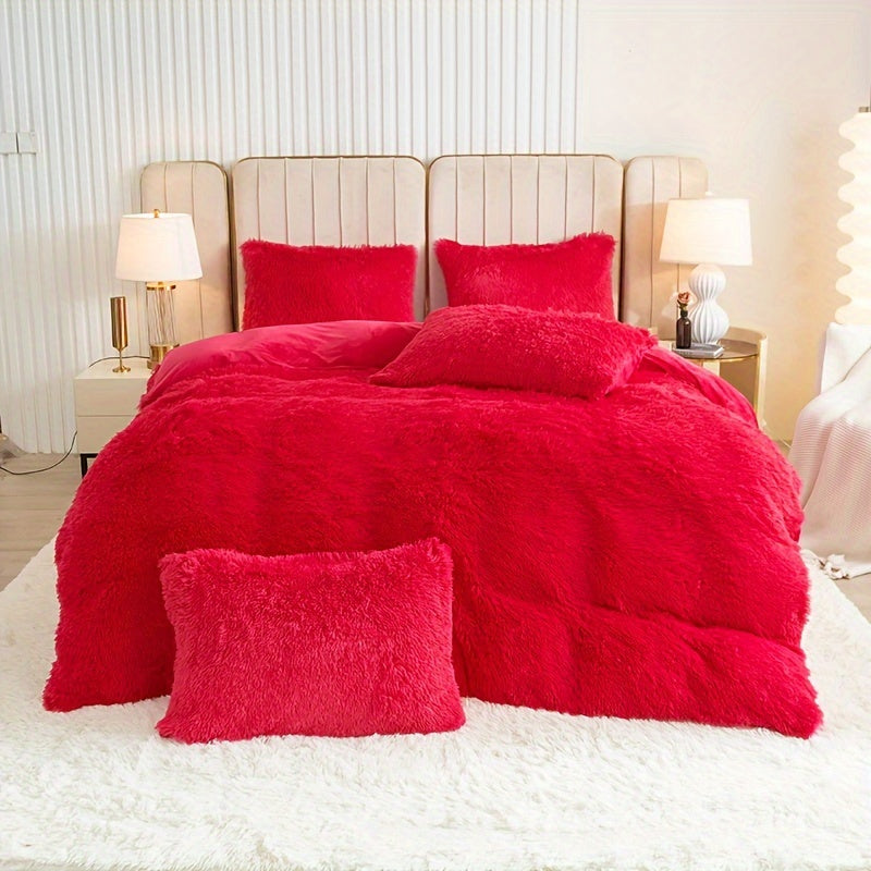 Ultra Soft Plush Duvet Cover Set with Zipper Closure