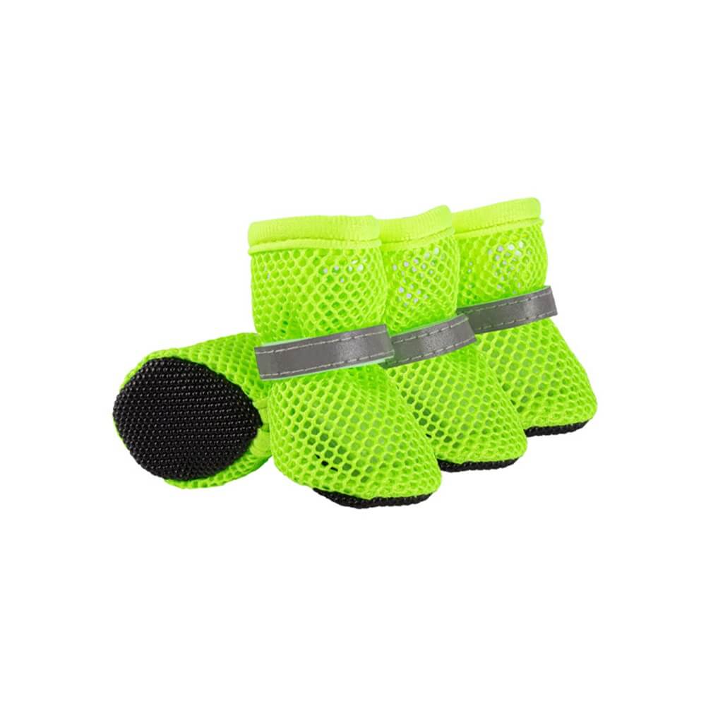 Breathable Mesh Dog Shoes with Reflective Straps and Non-Slip Sole