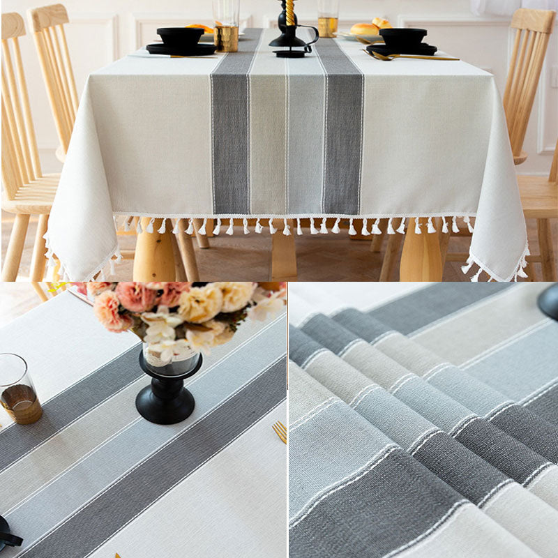 Waterproof Cotton Linen Rectangular Tablecloth - Stain Resistant, Wrinkle-Free for Dining and Events
