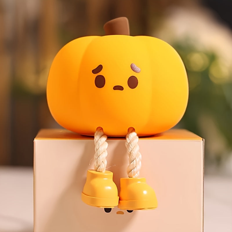 USB Rechargeable Pumpkin-Shaped LED Night Light with Touch Control
