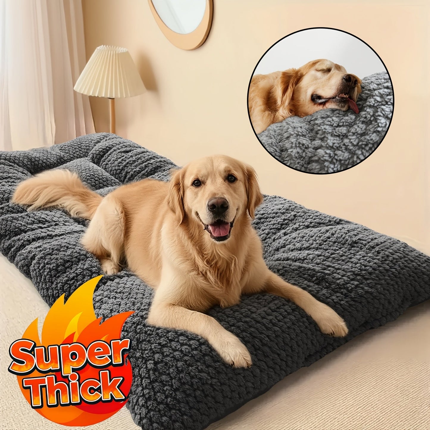 Soft Polyester Dog Pillow with Padded Support and Spacious Design