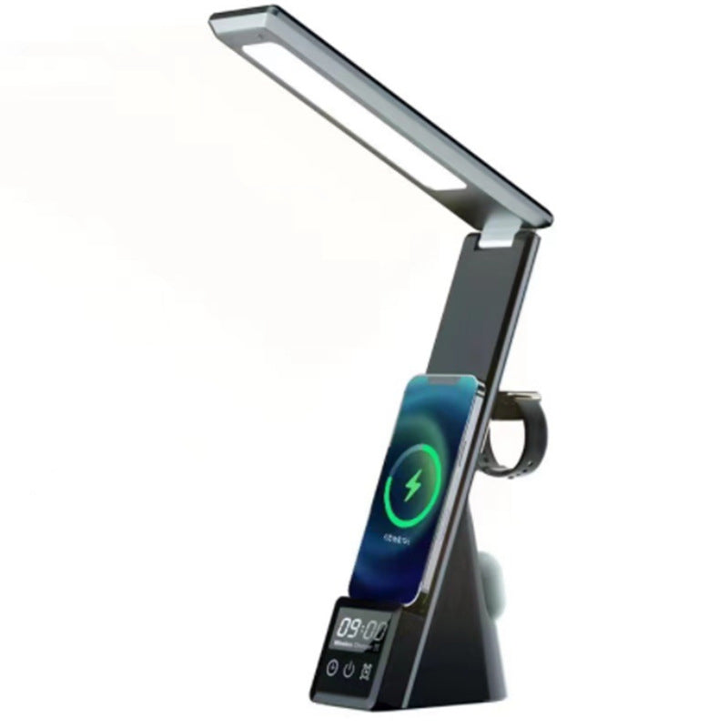 Multi-Function LED Desk Lamp with Wireless Charger and Alarm Clock