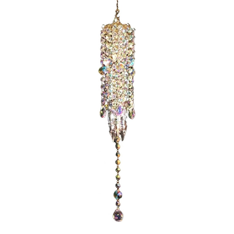 Aurora Crystal Glass Wind Chime with Colorful Beads