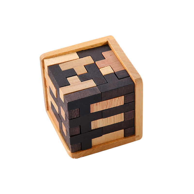 Wooden T-Shaped Puzzle Brain Teaser Toy