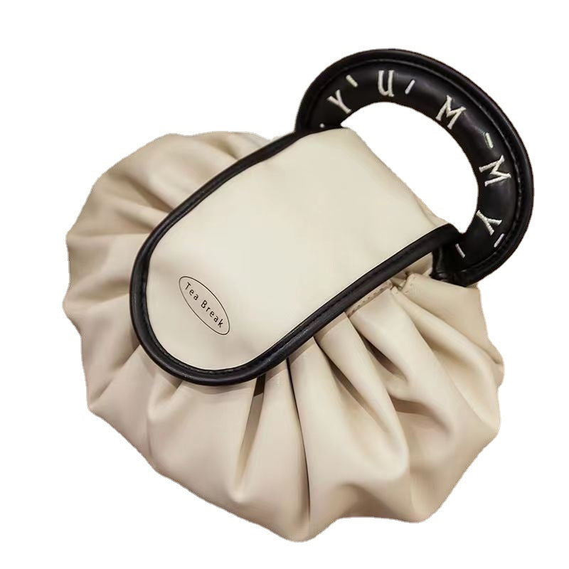 Drawstring Makeup Bag in Waterproof PU Leather