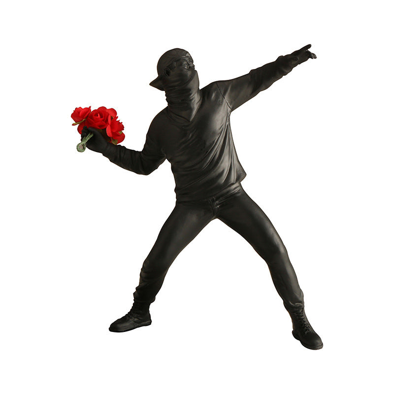 Banksy-Inspired Flower Rioter Resin Ornament
