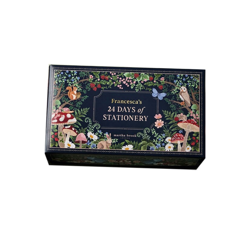 Premium Stationery Advent Calendar with Winter Forest Design and 24 Gifts