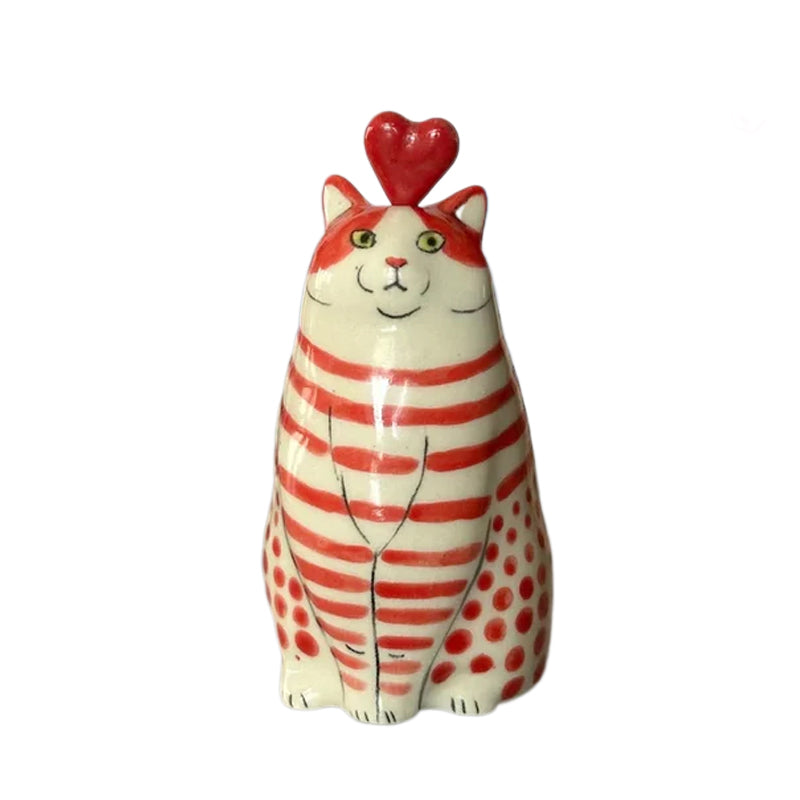 Dotted Cat Ceramic Vase for Flowers