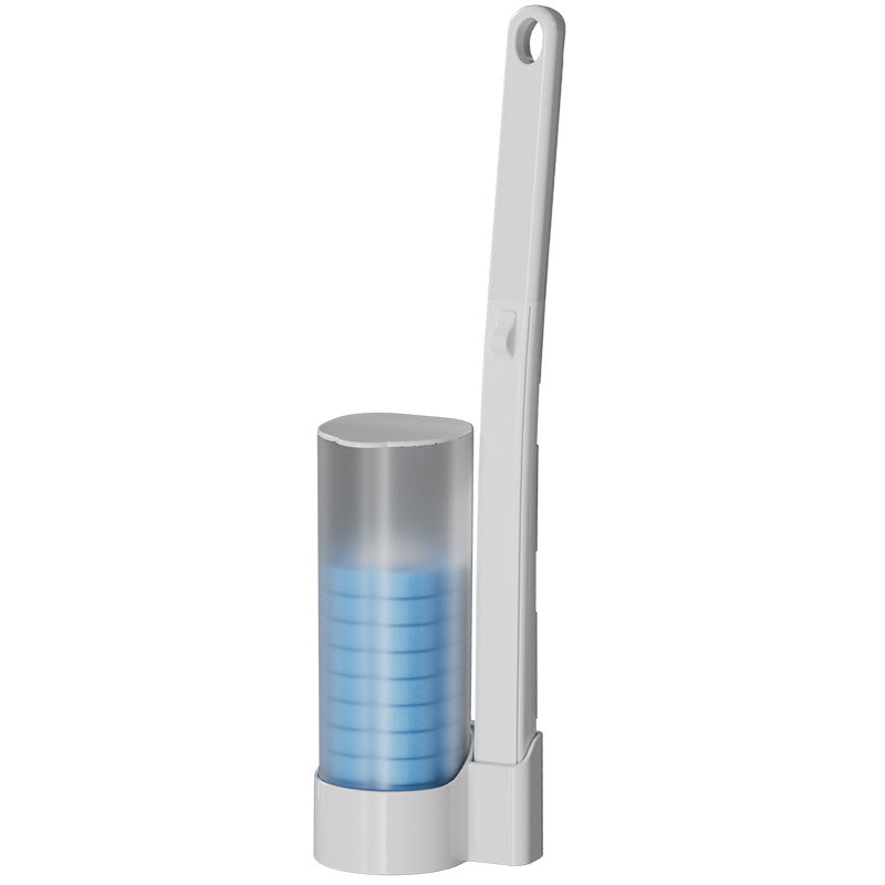 Disposable Toilet Cleaning Brush Set with Sponge Heads and Holder
