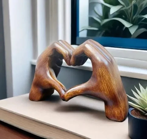 Handcrafted Wooden Heart Sculpture for Home Decor