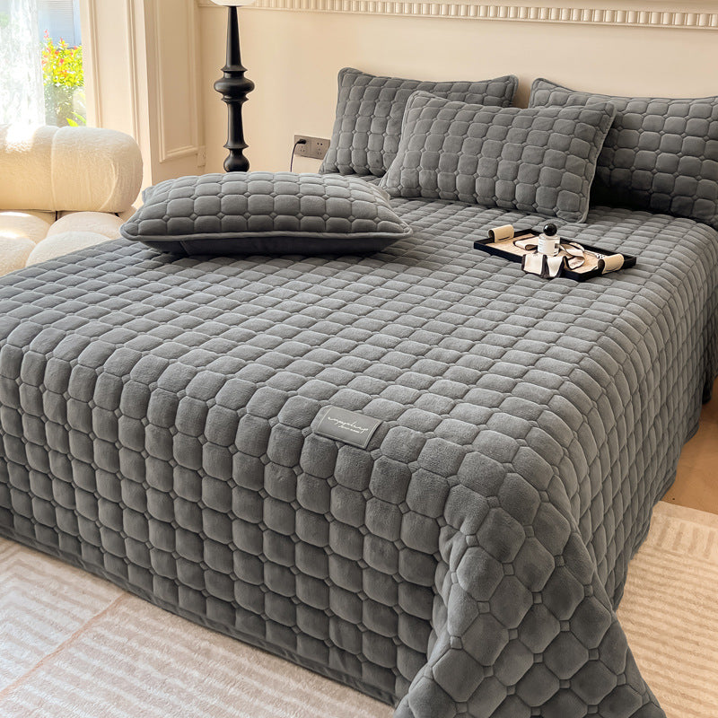 Plush Square Textured Throw Blanket – Soft Cozy Sofa and Bed Cover