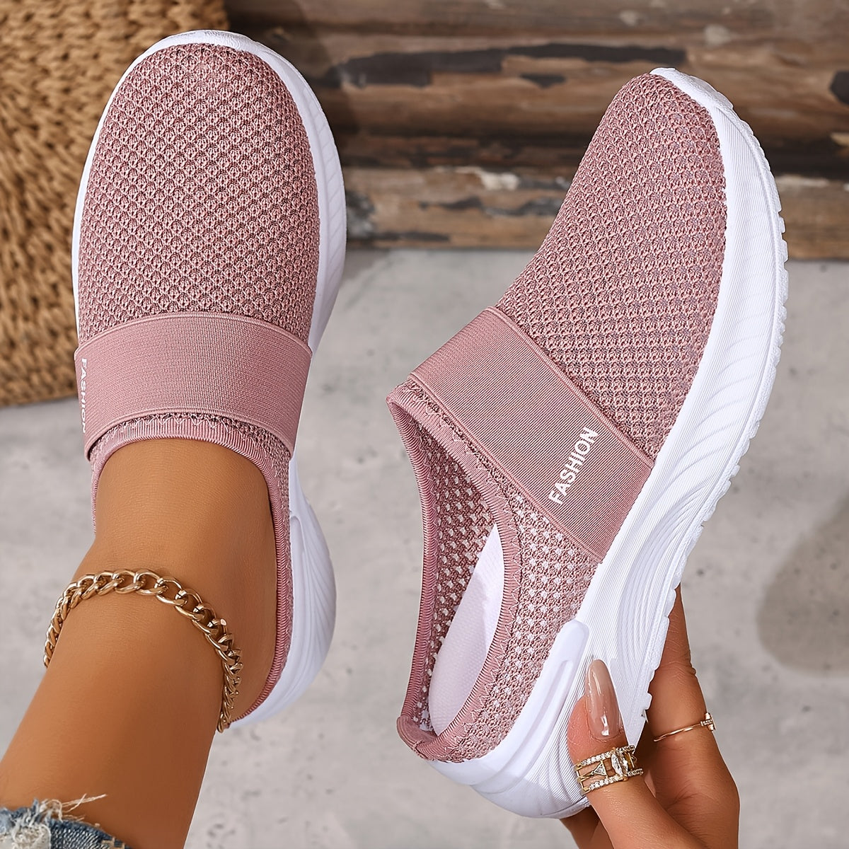 Breathable Mesh Slip-On Sneakers for Women