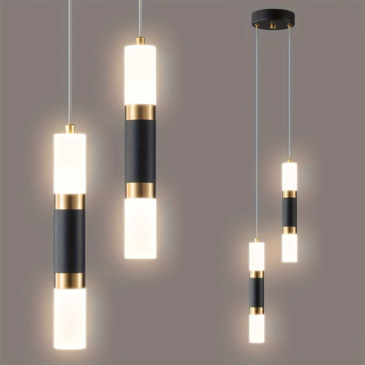 Modern Black and Gold Dimmable Mini Pendant Light - 2-Light or 3-Light Options