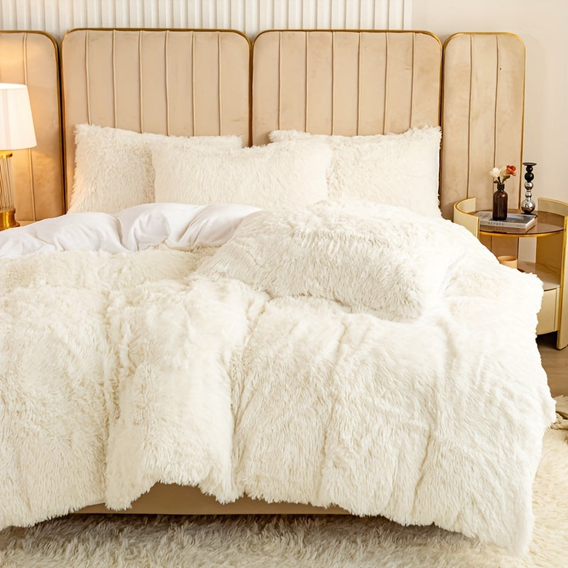 Ultra Soft Plush Duvet Cover Set with Zipper Closure