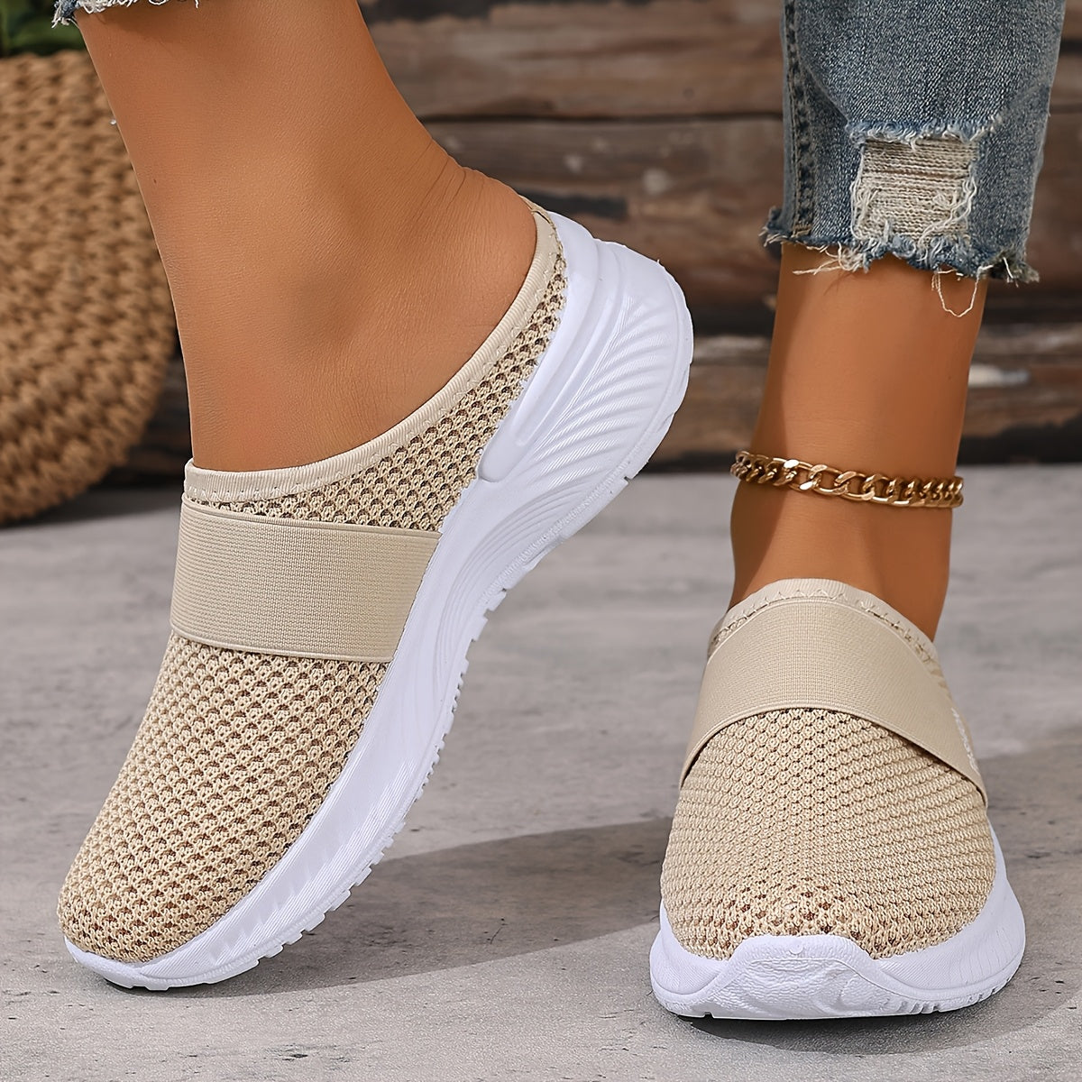 Breathable Mesh Slip-On Sneakers for Women