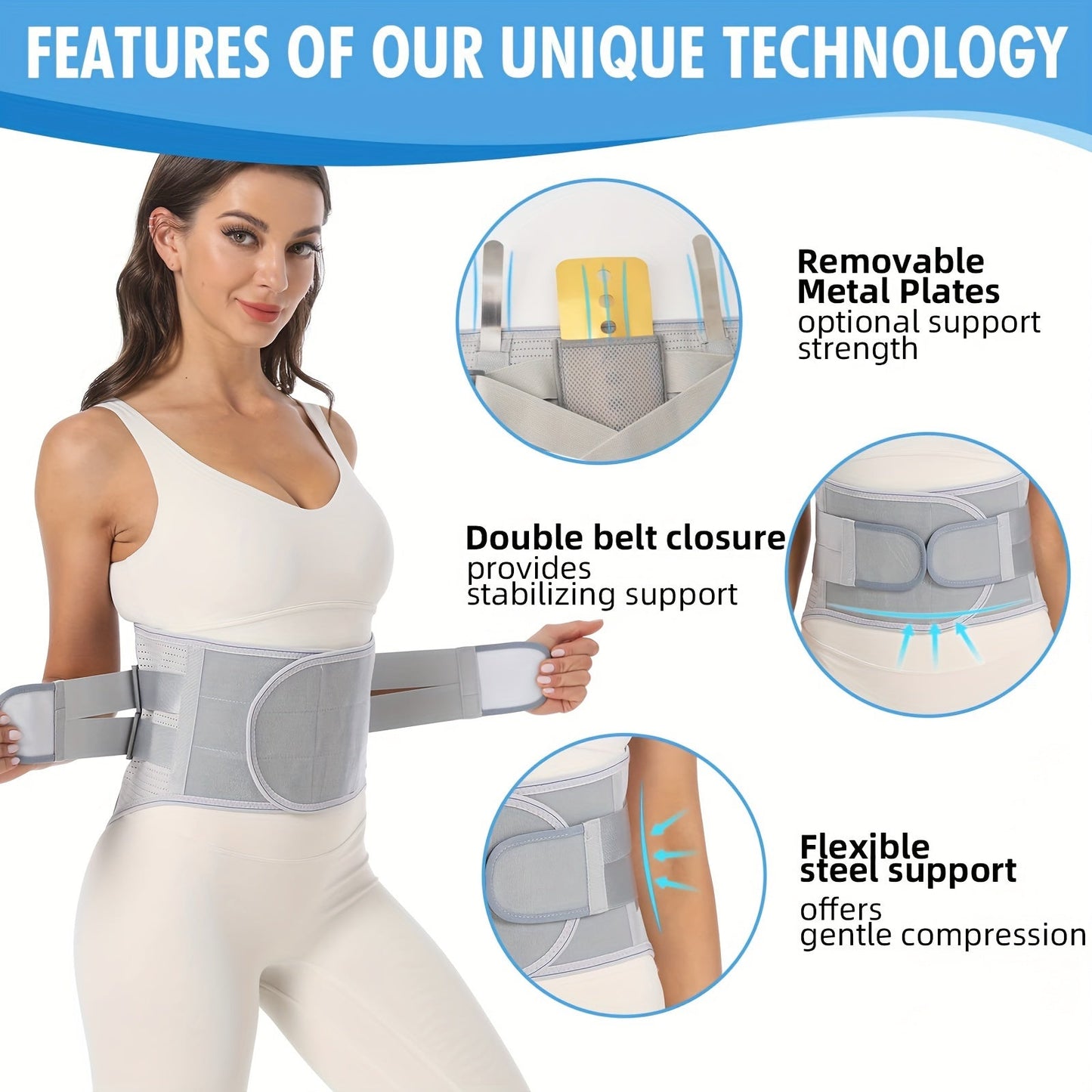 Adjustable Back Support Belt for Pain Relief and Relaxation