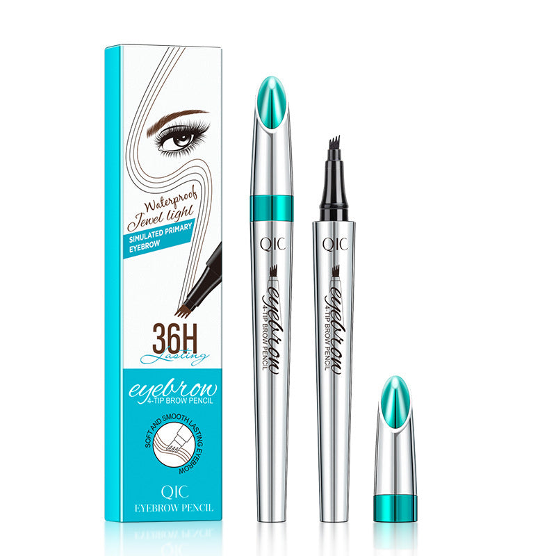 3D Waterproof Microblading Eyebrow Pencil with 4-Tip Design