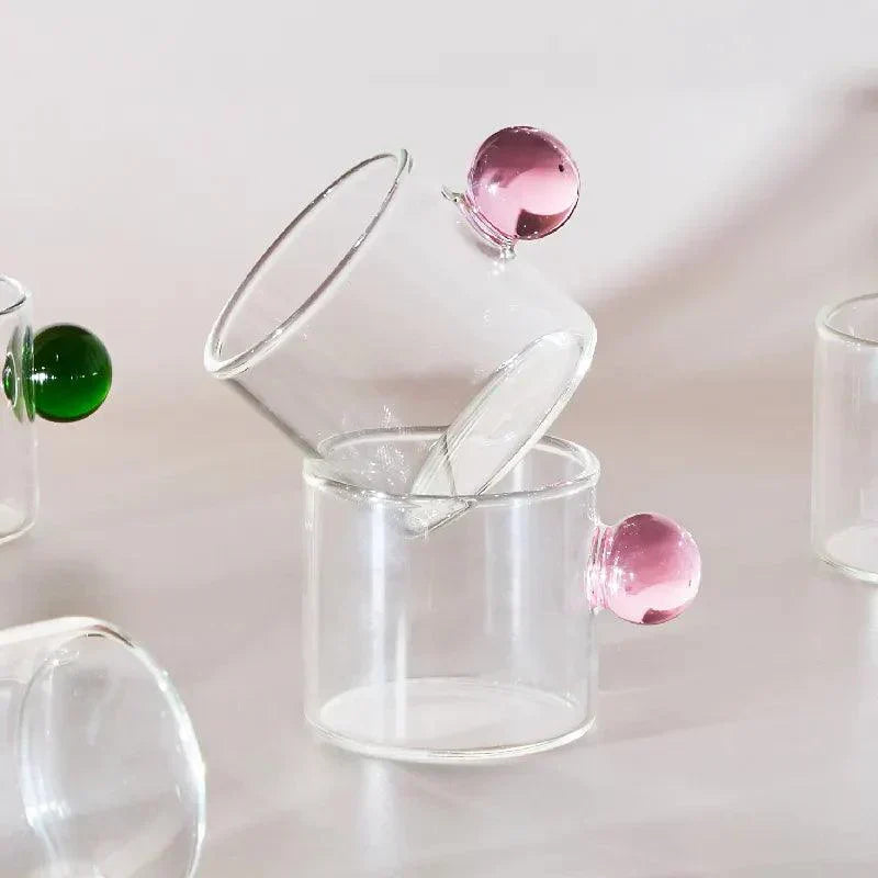 Espresso Glass Cups with Handle Set of 2
