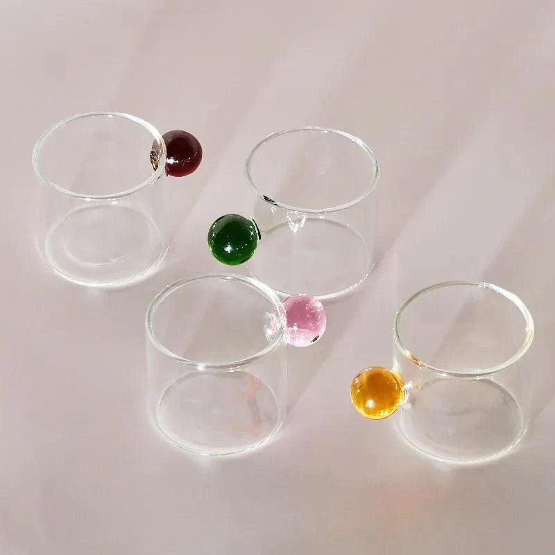 Espresso Glass Cups with Handle Set of 2
