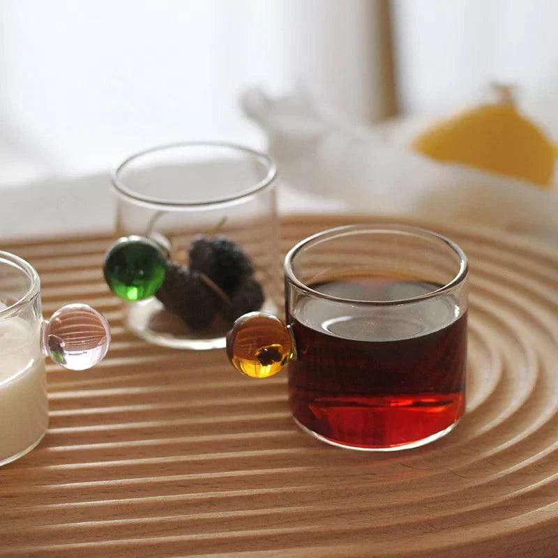 Espresso Glass Cups with Handle Set of 2