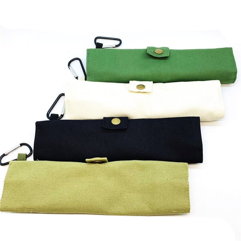 Eco-Friendly Bamboo Utensil Set with Travel Pouch and Straw