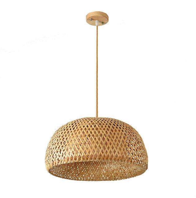 Handcrafted Bamboo Ceiling Lamp with Rattan Accent